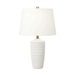 Generation Lighting-Waveland-9W 1 LED Table Lamp In Midcentury Style-46 Inch Tall and 16 Inch Wide