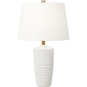 Generation Lighting-Waveland-9W 1 LED Table Lamp In Midcentury Style-46 Inch Tall and 16 Inch Wide