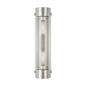 Generation Lighting-Garrett from Chapman &amp; Myers-Two Light Wall Sconce in Modern Style-4 Inch Wide by 18 Inch Tall