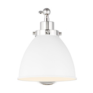 Generation Lighting-Wellfleet-1 Light Single Arm Dome Task Wall Sconce In Contemporary and Modern Style- 8 Inch Tall and 7.25 Inch Wide - 1090859