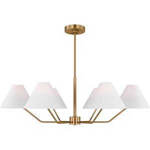 Burke - 6 Light Chandelier-12 Inches Tall and 38 Inches Wide