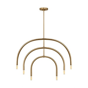 Hadden - 6 Light Chandelier In Modern Style-25 Inches Tall and 36 Inches Wide