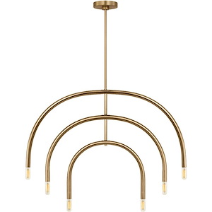 Hadden - 6 Light Chandelier In Modern Style-25 Inches Tall and 36 Inches Wide