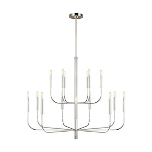 Generation Lighting-Brianna-15 Light Large 2-Tier Chandelier-48.75 Inch Wide by 37.5 Inch Tall