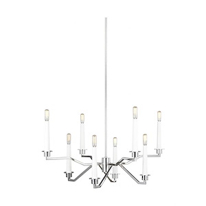 Generation Lighting-Hopton-8 Light Chandelier in Relaxed Mid-Century Style-32 Inch Wide by 15.38 Inch Tall