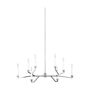 Generation Lighting-Hopton-8 Light Linear Chandelier in Relaxed Mid-Century Style-18 Inch Wide by 20.25 Inch Tall