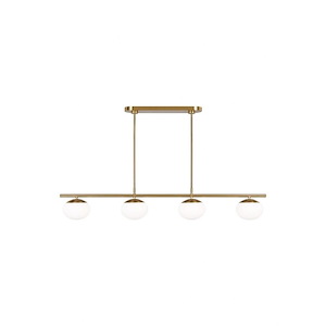 Generation Lighting-Lune-4 Light Medium Linear Chandelier In Modern Style-7.63 Inch Tall and 49.63 Inch Wide - 1226943