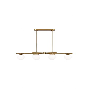 Generation Lighting-Lune-6 Light Large Linear Chandelier In Modern Style-7.63 Inch Tall and 49.63 Inch Wide - 1226888