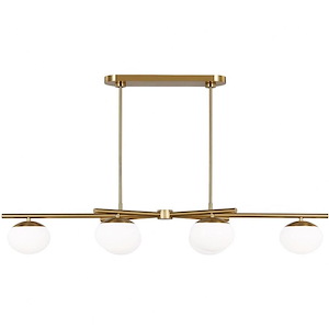 Generation Lighting-Lune-6 Light Large Linear Chandelier In Modern Style-7.63 Inch Tall and 49.63 Inch Wide