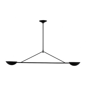 Nevel - 2 Light Medium Linear Chandelier-10.13 Inches Tall and 49 Inches Wide