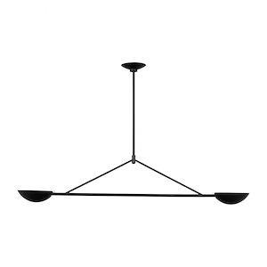 Nevel - 2 Light Medium Linear Chandelier-10.13 Inches Tall and 49 Inches Wide