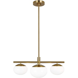 Generation Lighting-Lune-3 Light Semi-Flush Mount In Modern Style-15.38 Inch Tall and 27.38 Inch Wide - 1227236