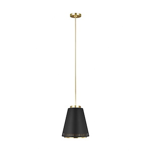 Generation Lighting-Ellen Collection-Carter-One Light Wide Pendant In Mid-Century Style-12.5 Inch Wide By 14.5 Inch Tall