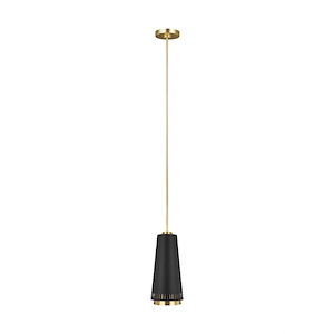 Generation Lighting-Ellen Collection-Carter-One Light Tall Pendant In Mid-Century Style-8 Inch Wide By 17.88 Inch Tall