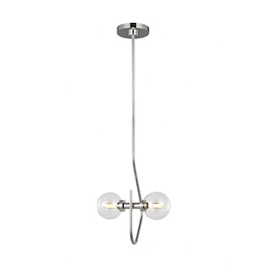 Generation Lighting-Verne-2 Light Pendant in Relaxed Mid-Century Style-7.88 Inch Wide by 17.13 Inch Tall - 937106