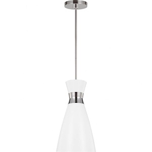 Generation Lighting-Heath-1 Light Pendant in Relaxed Mid-Century Style-8.13 Inch Wide by 14.63 Inch Tall