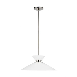 Generation Lighting-Heath-1 Light Wide Pendant in Relaxed Mid-Century Style-18.5 Inch Wide by 7.5 Inch Tall - 936899
