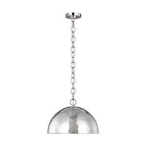 Generation Lighting-Whare-1 Light Medium Pendant in Relaxed Mid-Century Style-15 Inch Wide by 10.38 Inch Tall - 937111