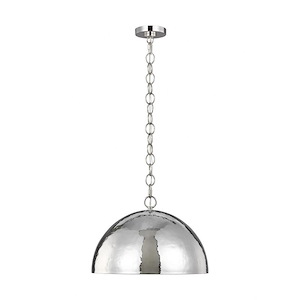 Generation Lighting-Whare-1 Light Large Pendant in Relaxed Mid-Century Style-24 Inch Wide by 16.25 Inch Tall