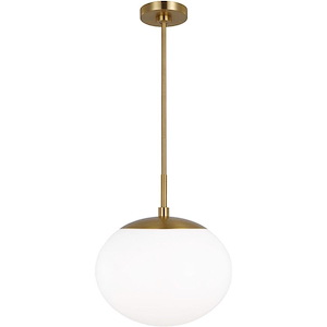 Generation Lighting-Lune-1 Light Pendant In Modern Style-12.63 Inch Tall and 12.38 Inch Wide