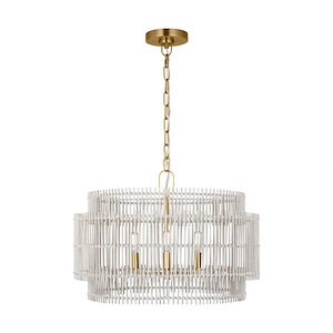 Elio - 4 Light Medium Hanging Shade Chandelier-16 Inches Tall and 23 Inches Wide