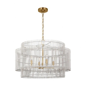 Elio - 4 Light Large Hanging Shade Chandelier-20.75 Inches Tall and 30 Inches Wide