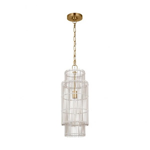 Elio - 1 Light Small Hanging Shade Chandelier-26.88 Inches Tall and 10 Inches Wide - 1331695