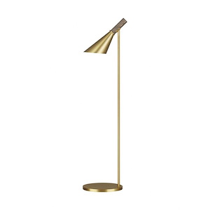 Generation Lighting-Wells-9.3W 1 LED Floor Lamp in Mid-Century Style-10 Inch Wide by 61 Inch Tall