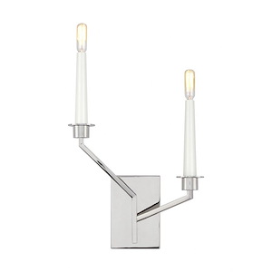 Generation Lighting-Hopton-2 Light Left Double Wall Sconce in Relaxed Mid-Century Style-10.75 Inch Wide by 18.88 Inch Tall