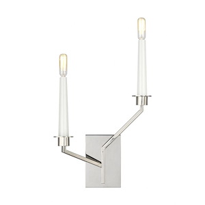 Generation Lighting-Hopton-2 Light Right Double Wall Sconce in Relaxed Mid-Century Style-10.75 Inch Wide by 18.88 Inch Tall