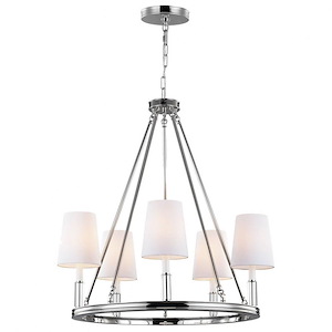 Lismore Chandelier 5 Light WhiteFabric - 1286228