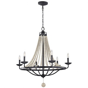 Feiss Lighting-Nori-Chandelier 6 Light Steel in Traditional Style-32.5 Inch Wide by 34.5 Inch High