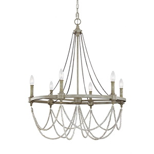 Generation Lighting-Sean Lavin-Chandelier 6 Light Steel In Traditional Style-28 Inch Wide By 35.75 Inch Tall - 1226990