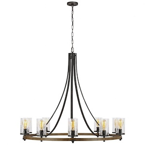 Feiss Lighting-Angelo-Chandelier 10 Light Steel in Rustic Style-48.13 Inch Wide by 41.63 Inch High