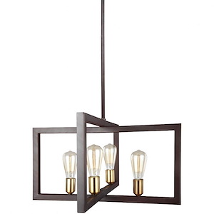 Feiss Lighting-Finnegan-Chandelier 4 Light Steel in Transitional Style-23.5 Inch Wide by 13.5 Inch High