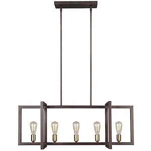 Feiss Lighting-Finnegan-Five Light Island in Transitional Style-12 Inch Wide by 13.75 Inch High