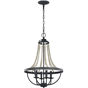 Feiss Lighting-Nori-Chandelier 4 Light Steel in Traditional Style-17.13 Inch Wide by 29 Inch High