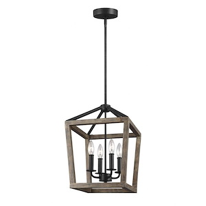 Generation Lighting-Sean Lavin-Chandelier 4 Light Steel In Traditional Style-12 Inch Wide By 17 Inch Tall