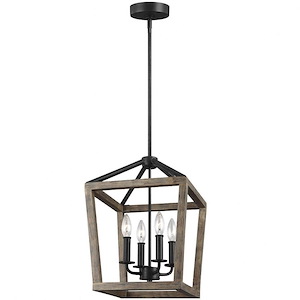 Generation Lighting-Sean Lavin-Chandelier 4 Light Steel In Traditional Style-12 Inch Wide By 17 Inch Tall