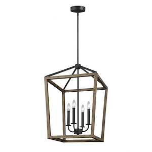Generation Lighting-Sean Lavin-Chandelier 4 Light Steel In Traditional Style-18 Inch Wide By 26.75 Inch Tall