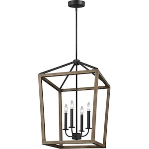 Generation Lighting-Sean Lavin-Chandelier 4 Light Steel In Traditional Style-18 Inch Wide By 26.75 Inch Tall