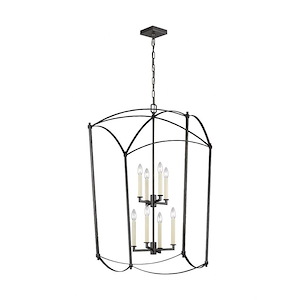 Generation Lighting-Sean Lavin-2-Tier Chandelier 8 Light Steel in Period Inspired Style-24 Inch Wide by 40.88 Inch High