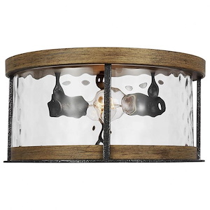 Feiss Lighting-Angelo-Two Light Flush Mount in Rustic Style-13.75 Inch Wide by 6.75 Inch High