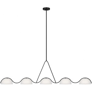 Nido - 5 Light Extra Large Linear Chandelier In Modern Style-16 Inches Tall and 60 Inches Wide