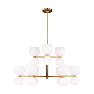 Generation Lighting-Londyn-18 Light Medium Chandelier In Midcentury Style-16.13 Inch Tall and 36.5 Inch Wide