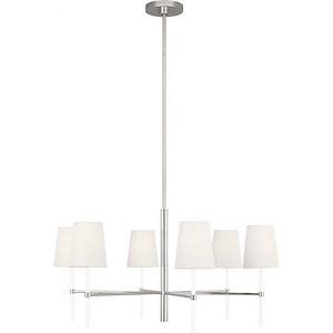 Generation Lighting-Monroe-6 Light Medium Chandelier In Contemporary and Modern Style-10 Inch Tall and 32 Inch Wide - 1090832