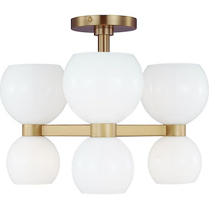 Generation Lighting-Londyn-6 Light Semi Flush Mount In Midcentury Style-2.38 Inch Tall and 20 Inch Wide - 1090820