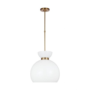 Generation Lighting-Londyn-1 Light Round Pendant In Midcentury Style-4.5 Inch Tall and 16 Inch Wide - 1090815