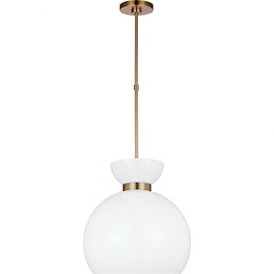 Generation Lighting-Londyn-1 Light Round Pendant In Midcentury Style-4.5 Inch Tall and 16 Inch Wide - 1090815