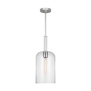 Generation Lighting-Monroe-1 Light Cylinder Pendant In Contemporary and Modern Style-16.5 Inch Tall and 8.75 Inch Wide